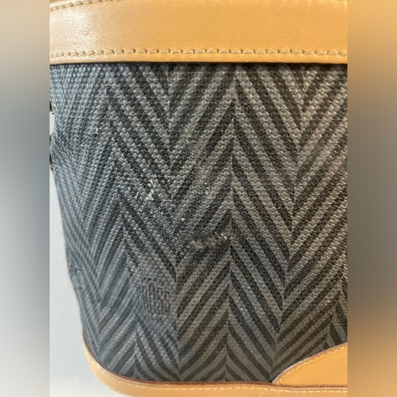 Vintage Mark Cross Crossbody Bag Beige Leather and Canvas Small 6.5” x 8” x 3” - Picture 7 of 14